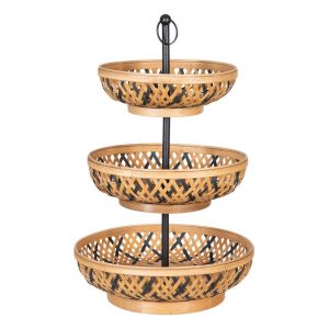 BANDEJA TRIPLE NATURAL BAMBÚ 604343